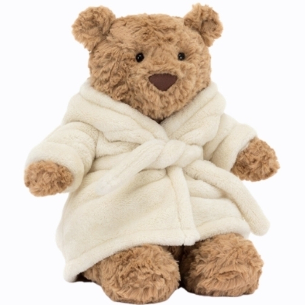 Jellycat Bartholomew Bathrobe Bear 10.2x4.7x3.1" & Plush BNWT Authentic - Picture 3 of 3